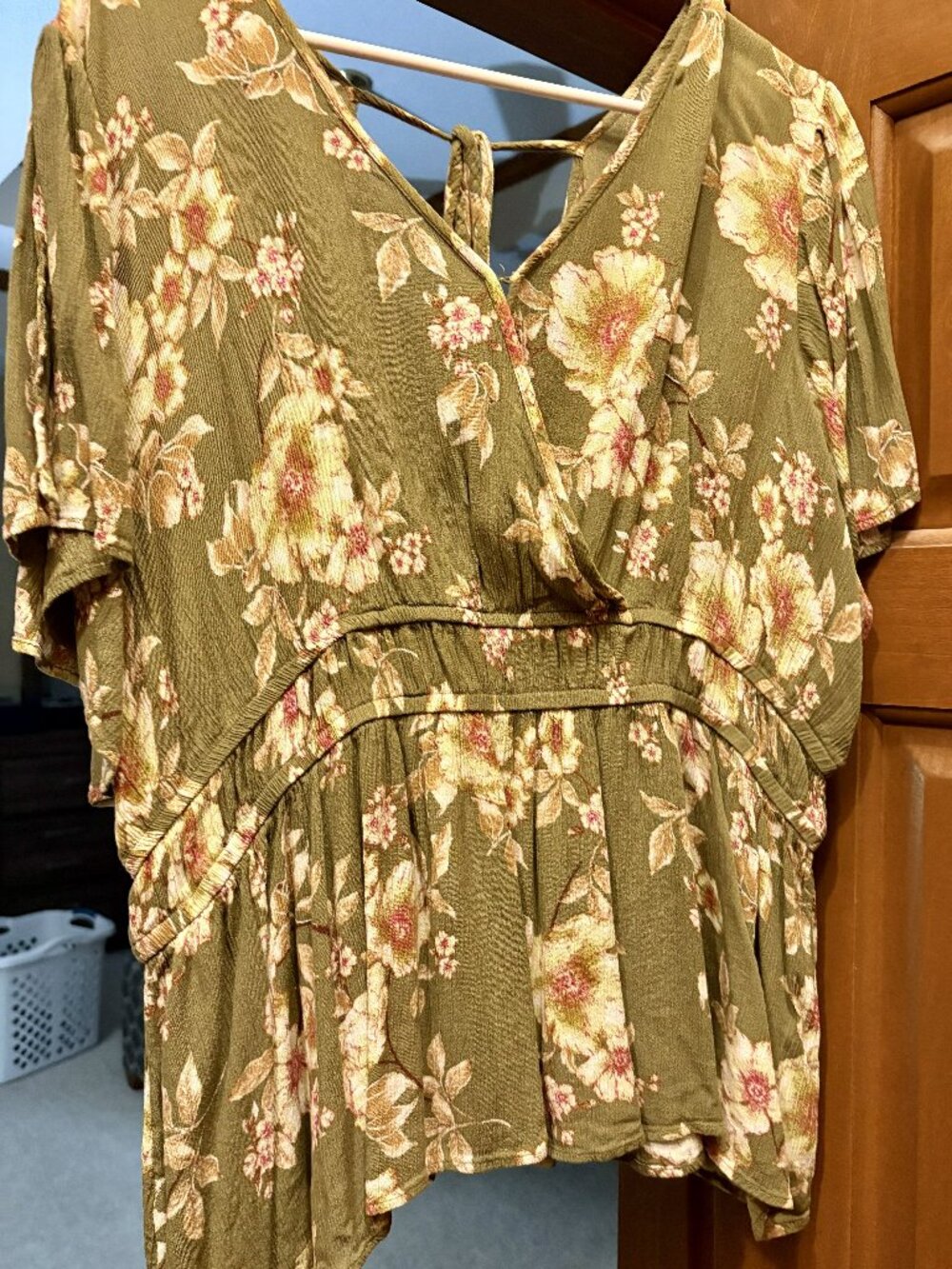 Maurices Green Floral Boho Top